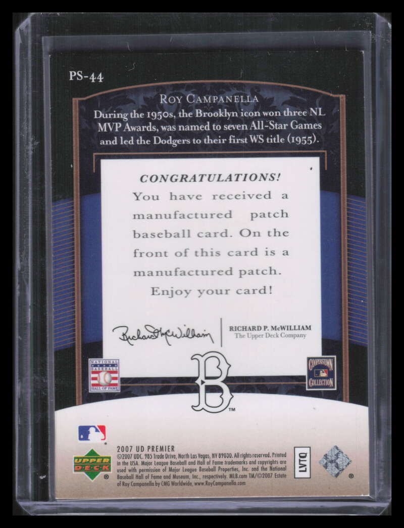 2007 Upper Deck Premier Stitchings 44 Roy Campanella Brooklyn Dodgers Patch 6/35