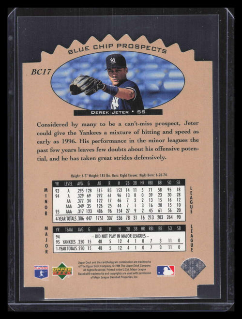 1996 Upper Deck Blue Chip Prospects bc17 Derek Jeter 150329