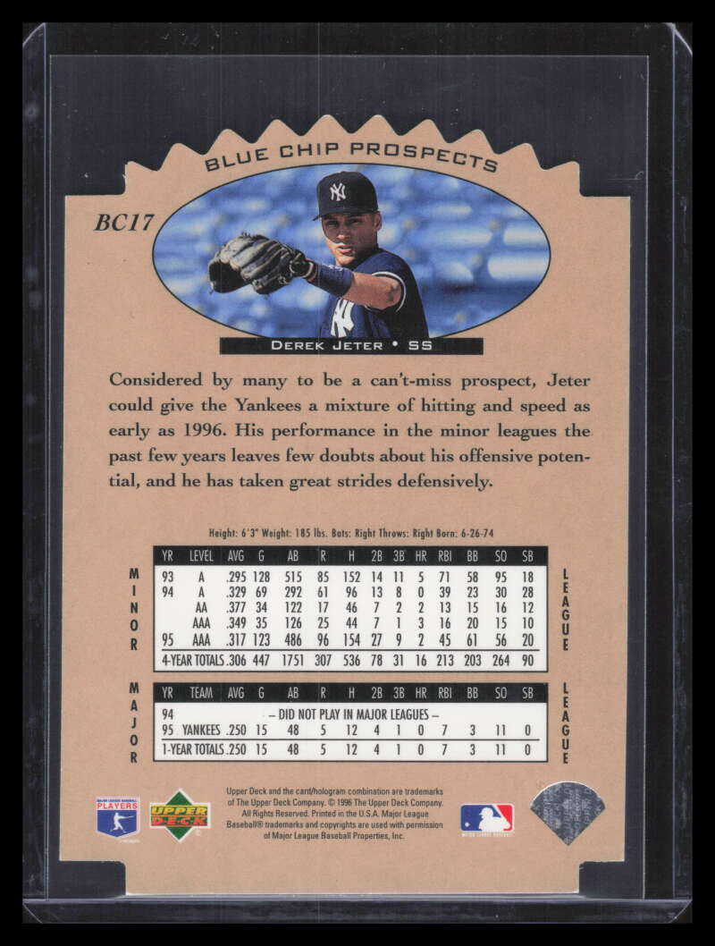 1996 Upper Deck Blue Chip Prospects bc17 Derek Jeter 150330