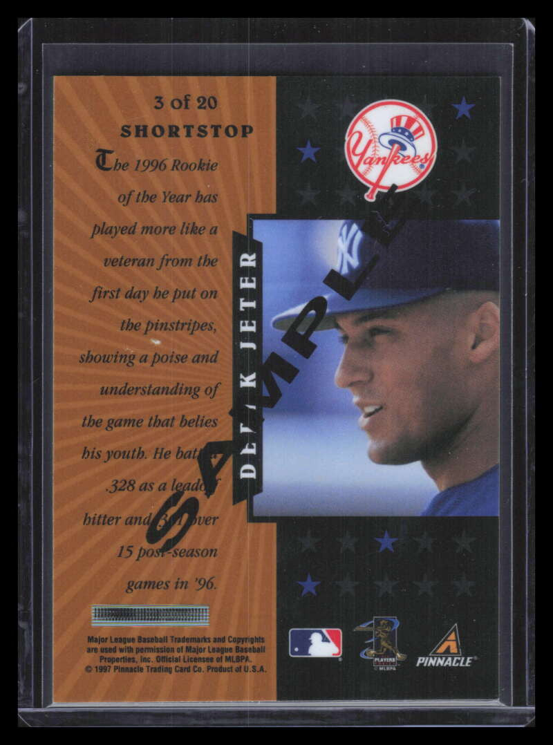 1997 Pinnacle Certified Certified Gold Team 3b Derek Jeter Sample