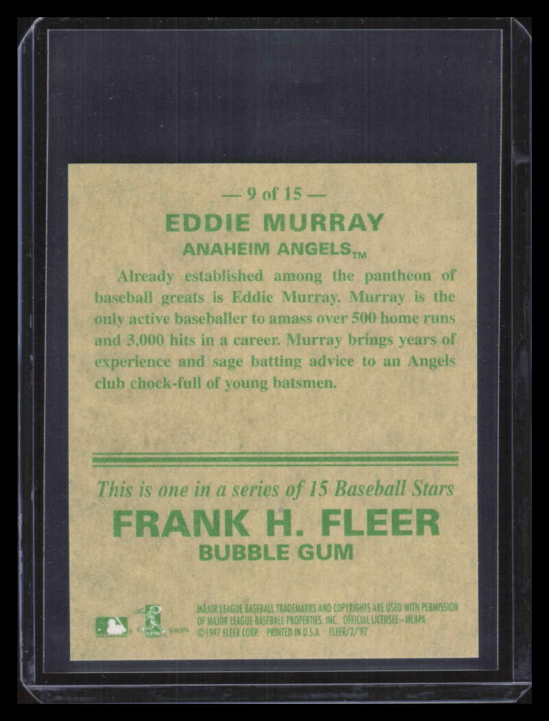 SOLD 162939 1997 Fleer Goudey Greats Foil 9 Eddie Murray
