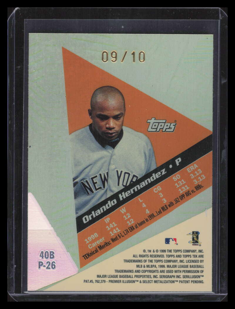 1999 Topps Tek Gold Pattern 26 40b Orlando Hernandez Away 9/10