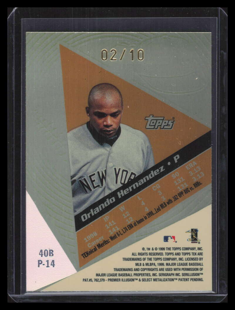 1999 Topps Tek Gold Pattern 14 40b Orlando Hernandez Away 2/10