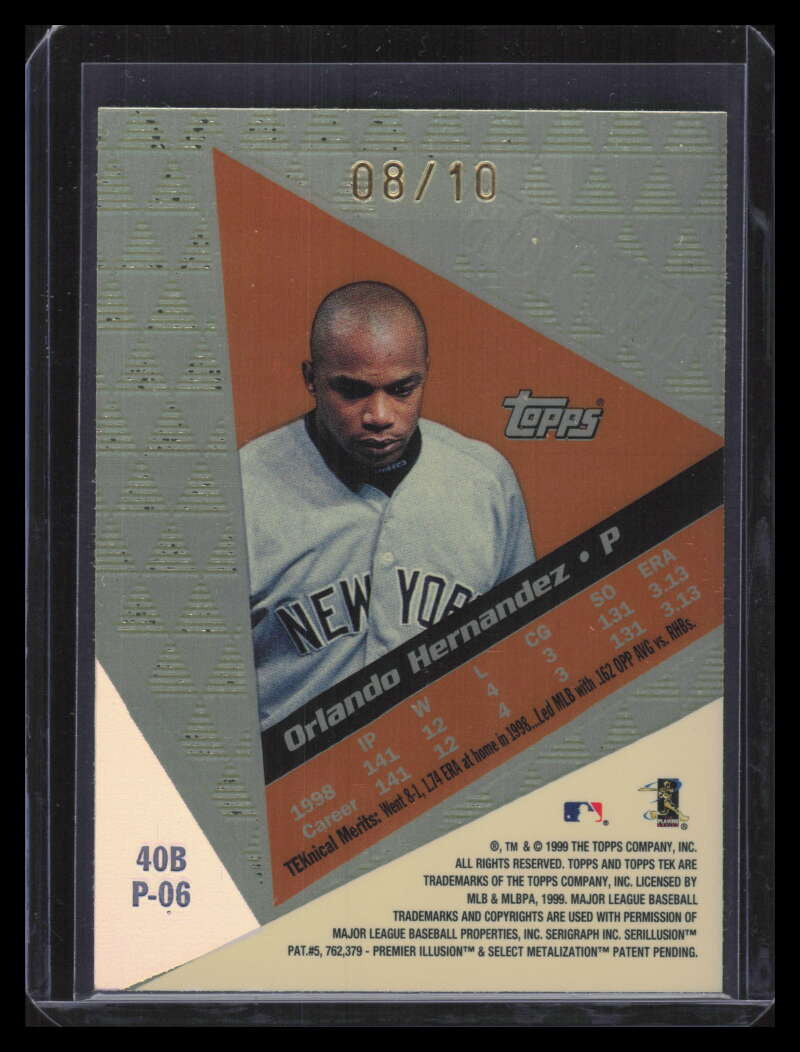 1999 Topps Tek Gold Pattern 6 40b Orlando Hernandez Away 8/10