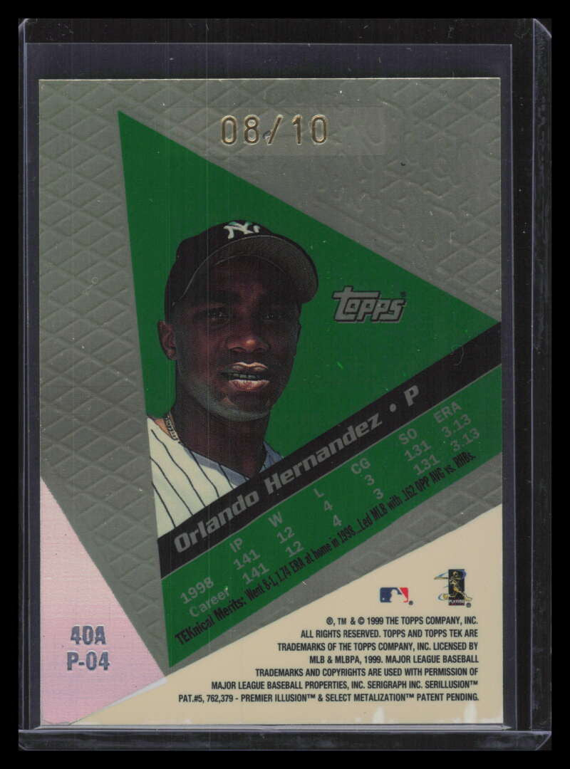 1999 Topps Tek Gold Pattern 4 40a Orlando Hernandez 8/10