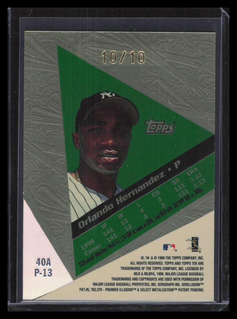 1999 Topps Tek Gold Pattern 13 40a Orlando Hernandez 10/10