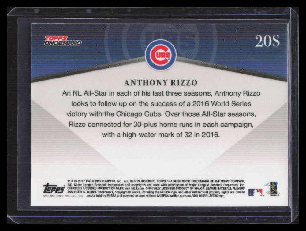 2017 Topps On Demand 600 Home Run Club Silver 20s Anthony Rizzo 1/5