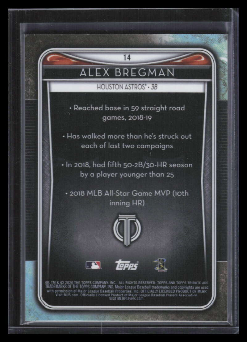 2020 Topps Tribute Red 14 Alex Bregman 2/10