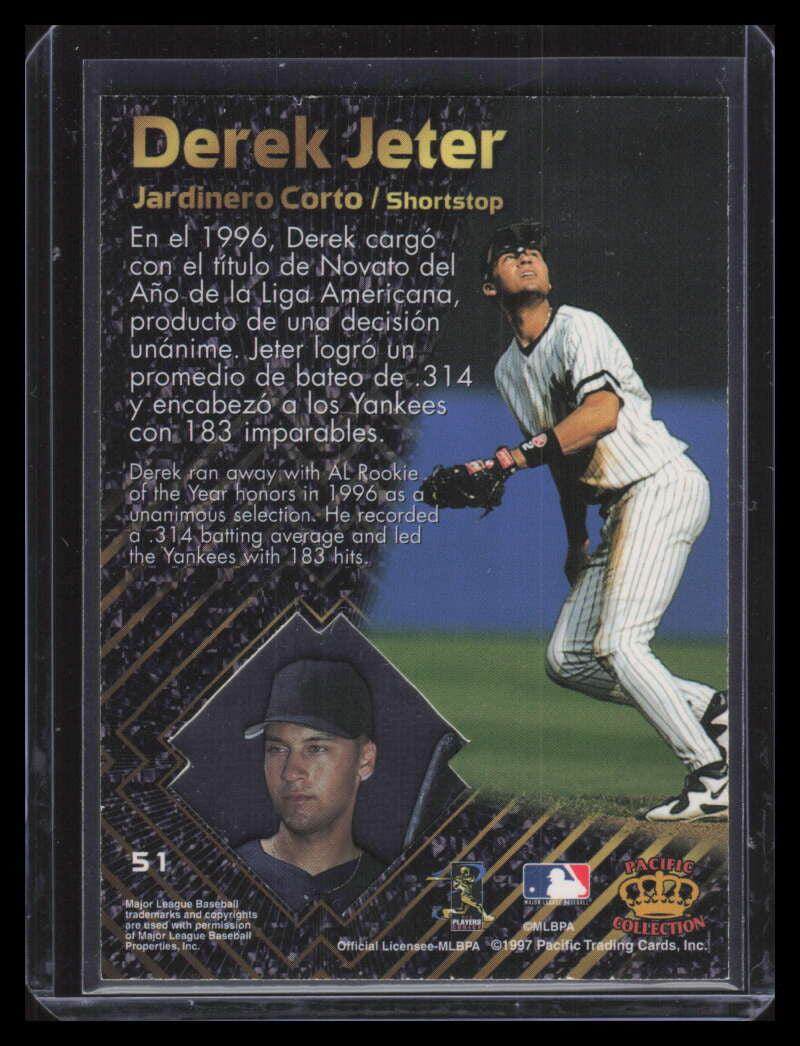 SOLD 162999 1997 Pacific Prisms Light Blue 51 Derek Jeter
