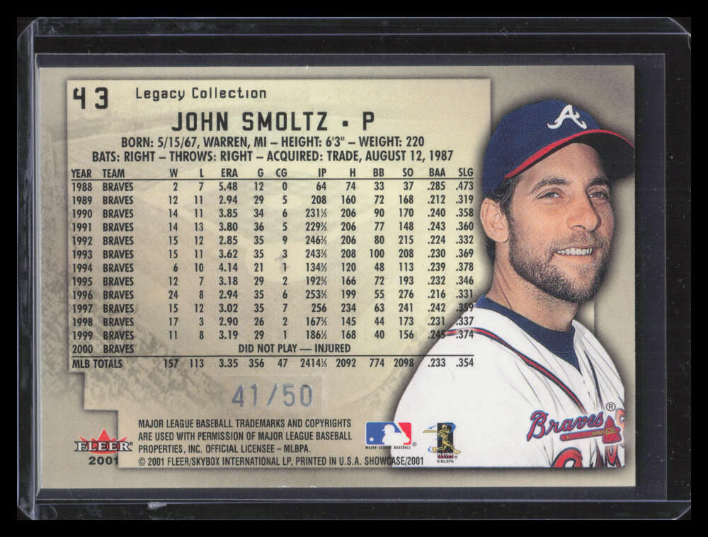 2001 Fleer Showcase Legacy 43 John Smoltz 41/50