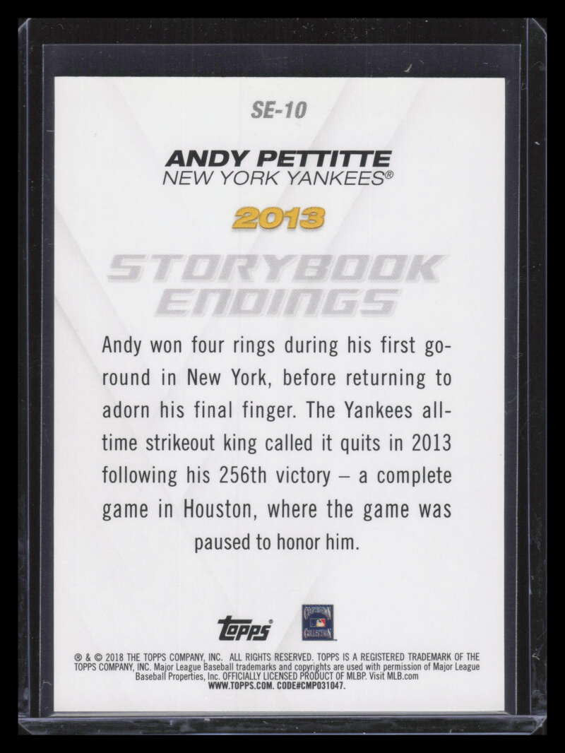 2018 Topps Update Storybook Endings Red se10 Andy Pettitte 10/10