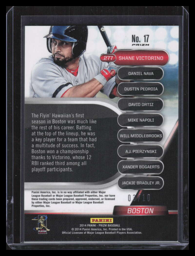 2014 Panini Prizm Top of the Order Prizms Gold Refractor 17 Shane Victorino 3/10