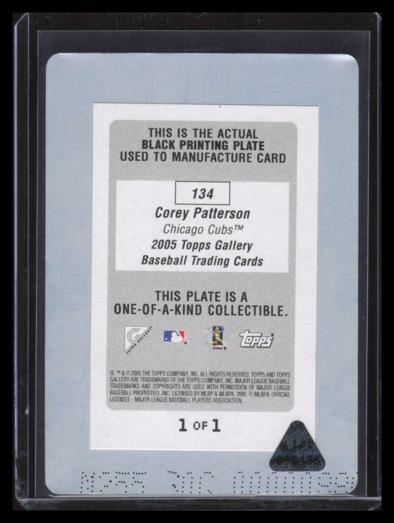 2005 Topps Gallery Printing Plate Cyan 134 Corey Patterson 1/1