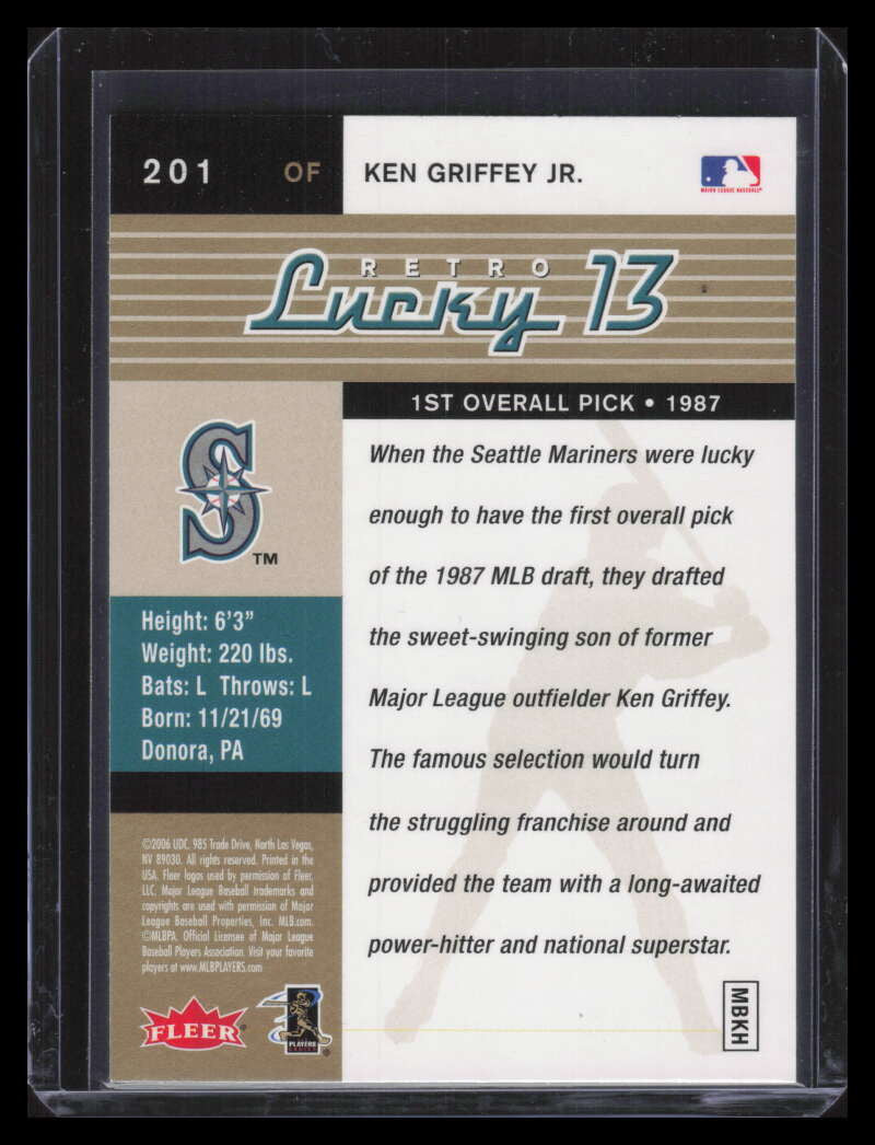 SOLD 163043 2006 Ultra Gold Medallion 201 Ken Griffey Jr. rl13 Retro Lucky 13