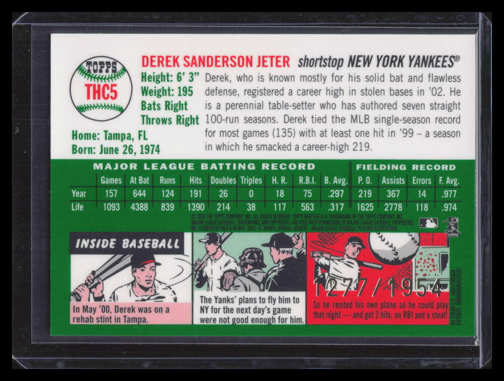 2003 Topps Heritage Chrome thc5 Derek Jeter 1277/1954