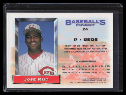 1993 Finest Refractor 24 Jose Rijo /241