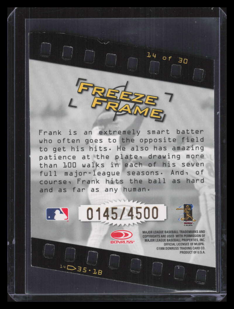 1998 Studio Freeze Frame Die Cuts 14 Frank Thomas 145/500