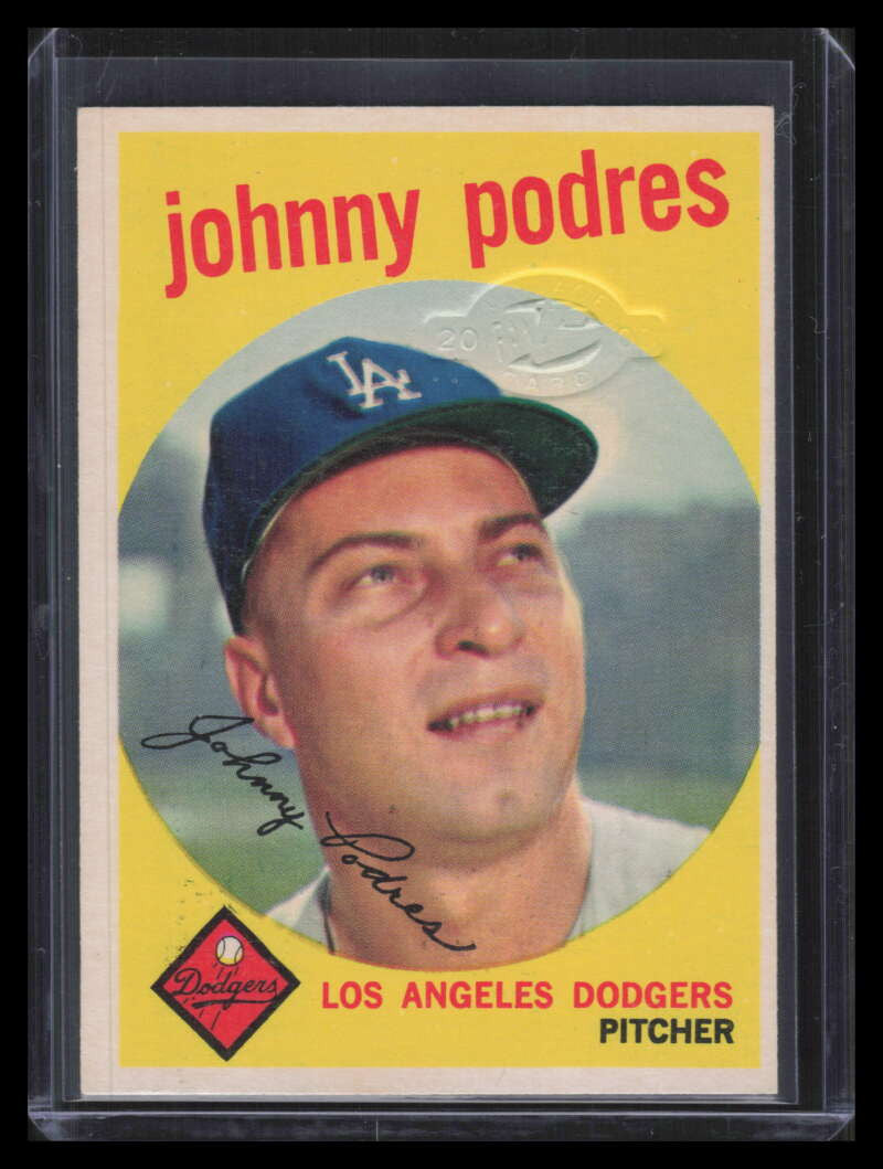 2003 Topps All-Time Fan Favorites Vintage Embossed 22 Johnny Podres 1959 /20