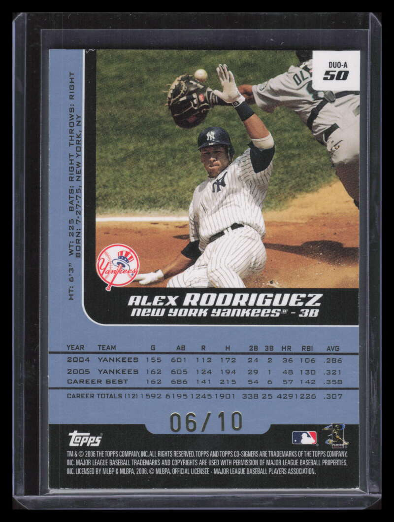 2006 Topps Co-Signers Changing Faces HyperSilver Blue 50a Rodriguez Jeter 6/10