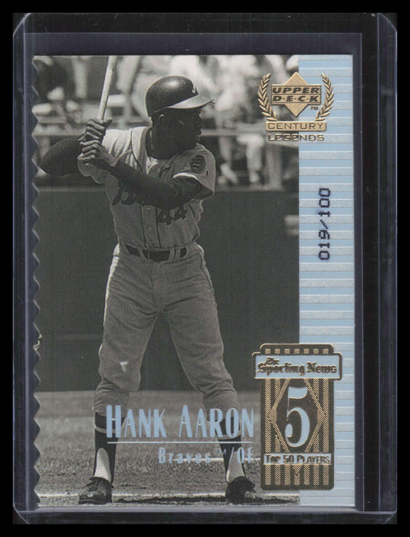1999 Upper Deck Century Legends Century Collection 5 Hank Aaron 19/100