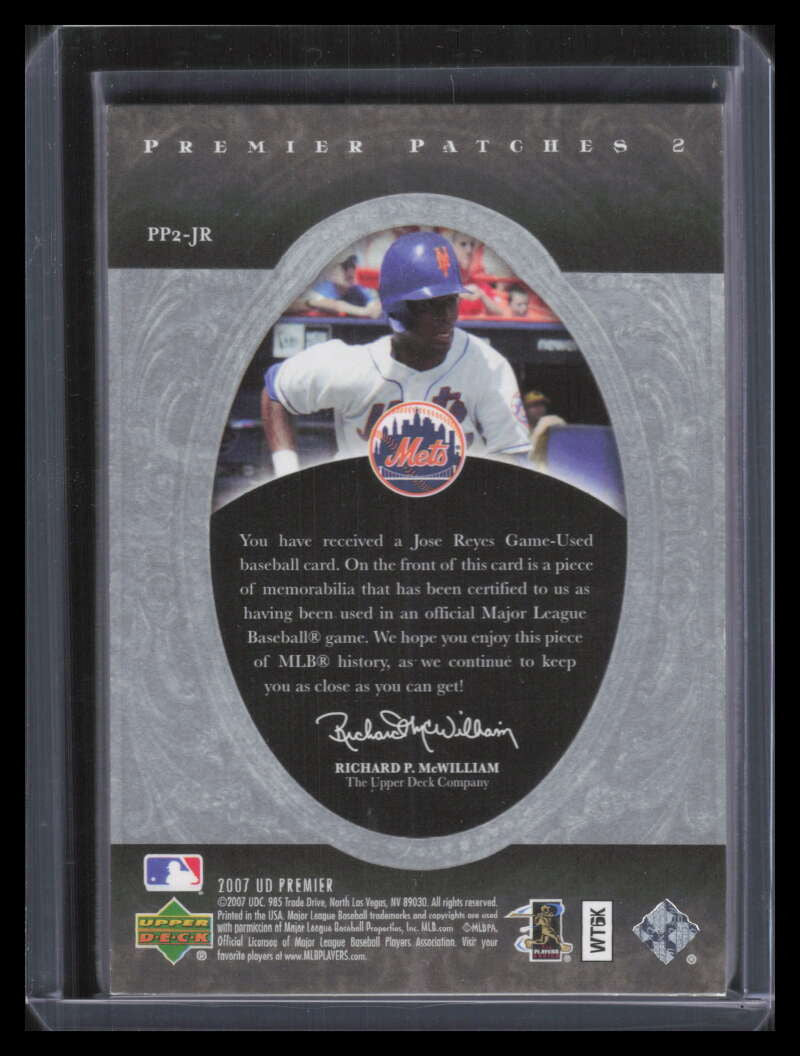 2007 Upper Deck Premier Patches Dual JR Jose Reyes Dual Patch 14/75
