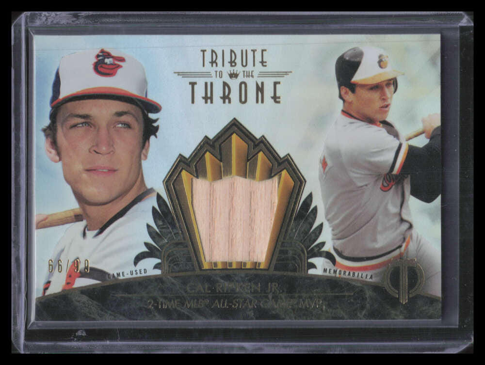 2014 Topps Tribute to the Throne Relics THRONECR Cal Ripken Jr. Bat 66/99