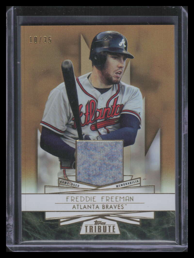 DELETE 163342 2014 Topps Tribute Forever Young Relics Sepia FYRFF Freddie Freeman Jersey 10/35