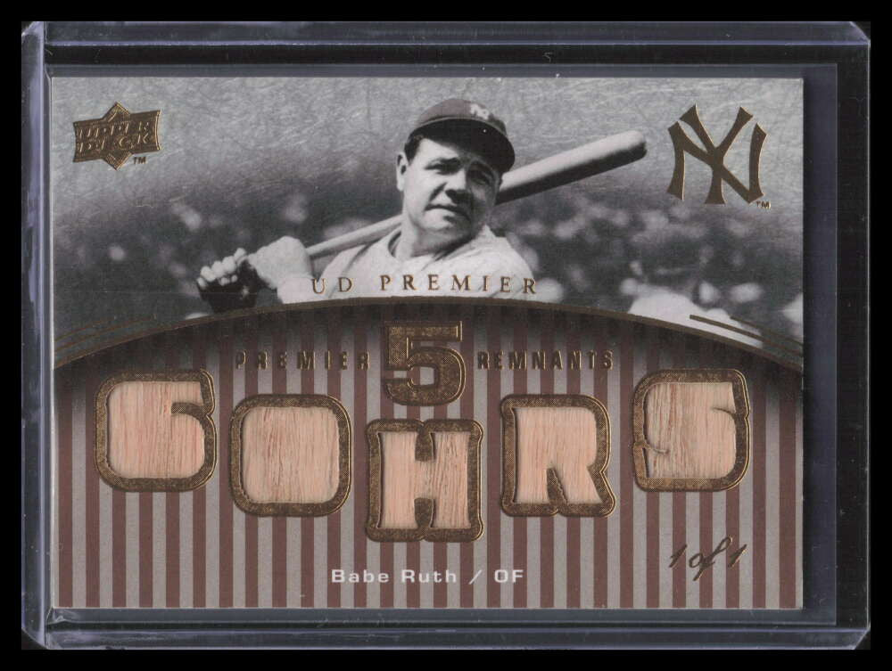 2008 Upper Deck Premier Remnants Five Masterpiece BR Babe Ruth 5 Bat 1/1 60 HRS