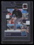 2022 Panini Chronicles Clearly Donruss Red 63 Luis Gil RR Rated Rookie 47/100