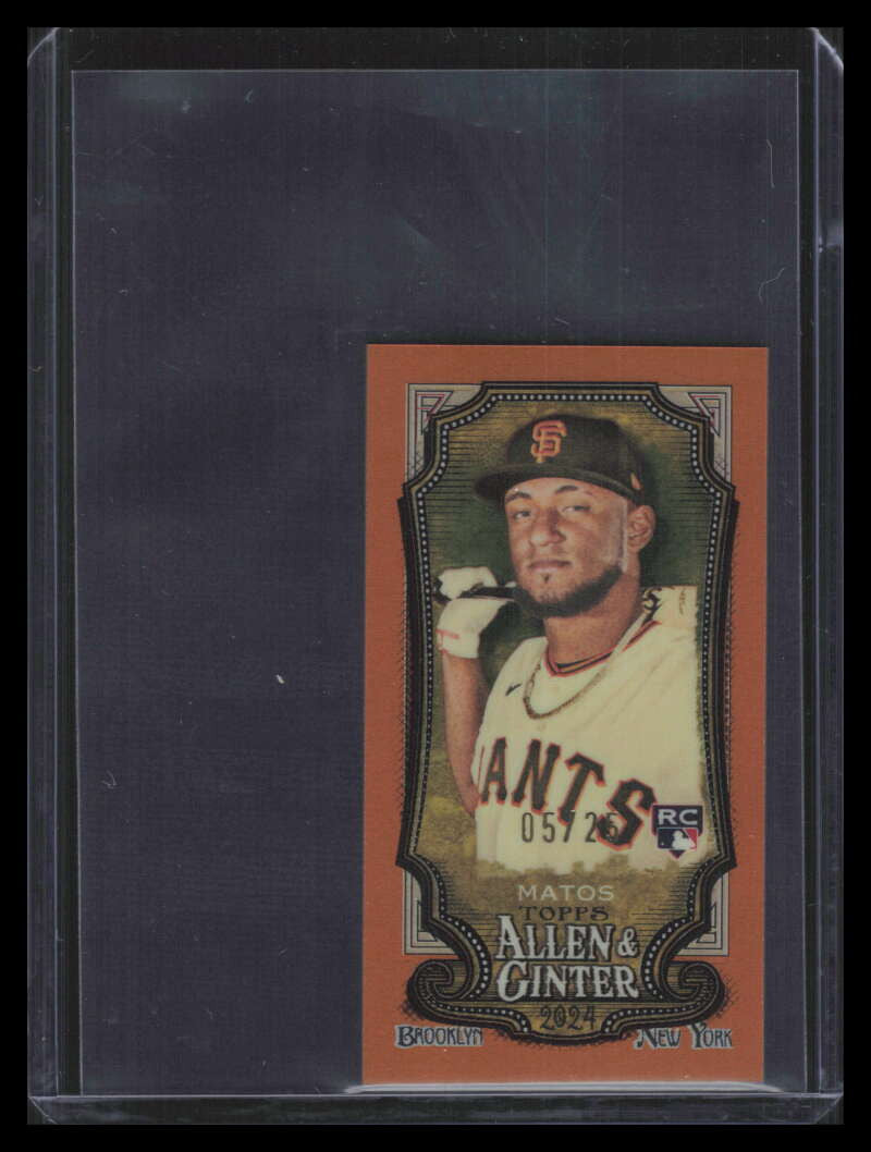 2024 Topps Allen and Ginter Chrome Mini Orange Refractor 59 Luis Matos RC 5/25