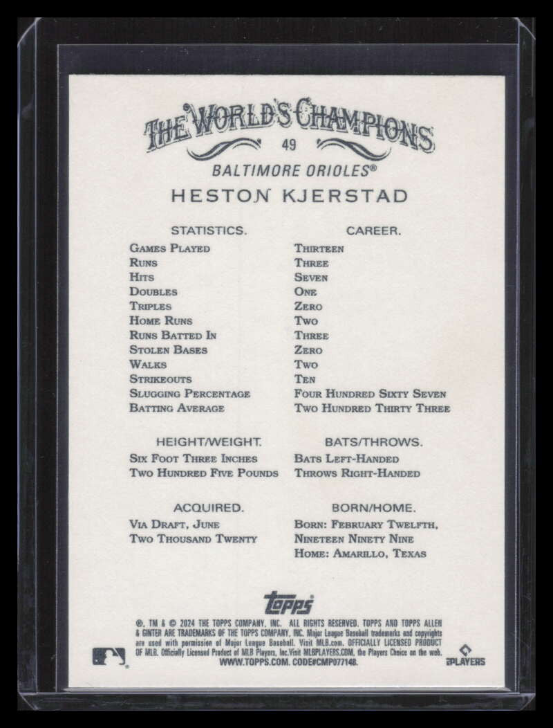 2024 Topps Allen and Ginter Gold Foil Filigree 49 Heston Kjerstad Rookie 32/50