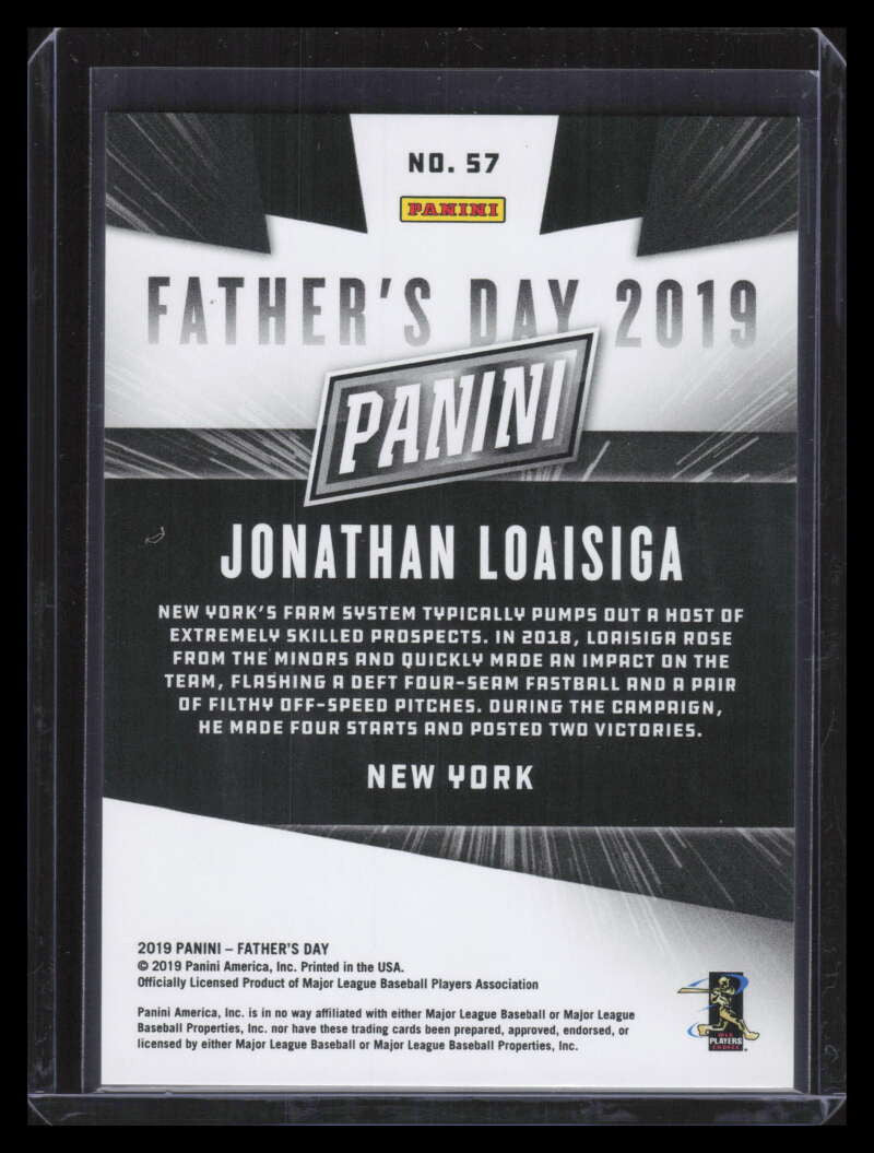 2019 Panini Father's Day Future Frames 57 Jonathan Loaisiga Rookie 4/5