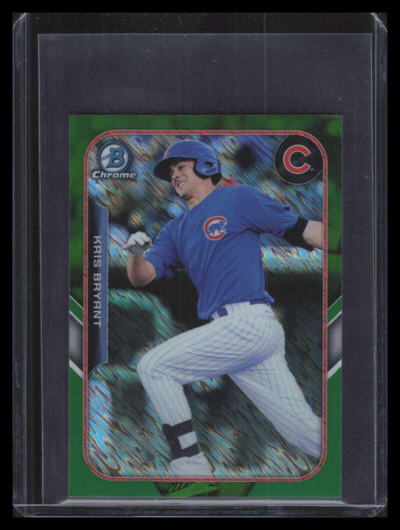 2015 Bowman Chrome Farm's Finest Minis Green Refractor Kris Bryant Rookie 25/99