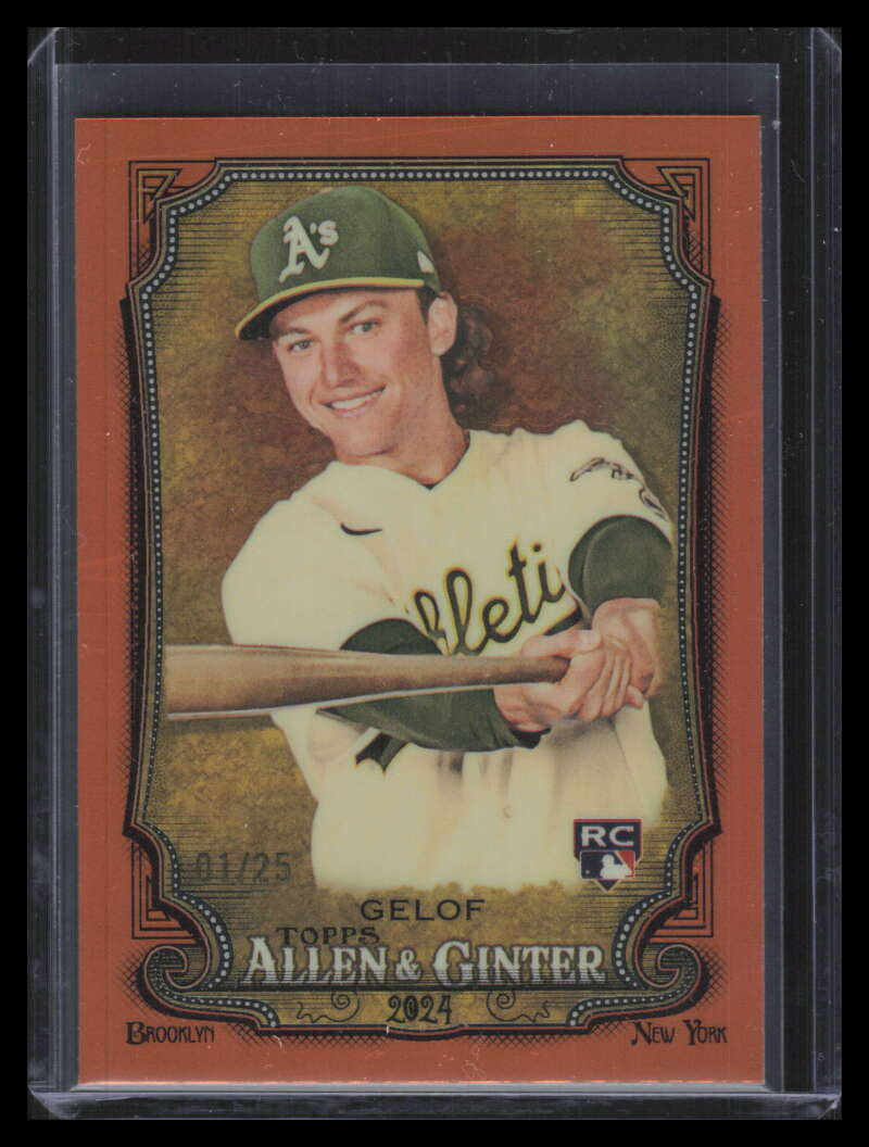 2024 Topps Allen and Ginter Chrome Orange Refractor 82 Zack Gelof Rookie 1/25