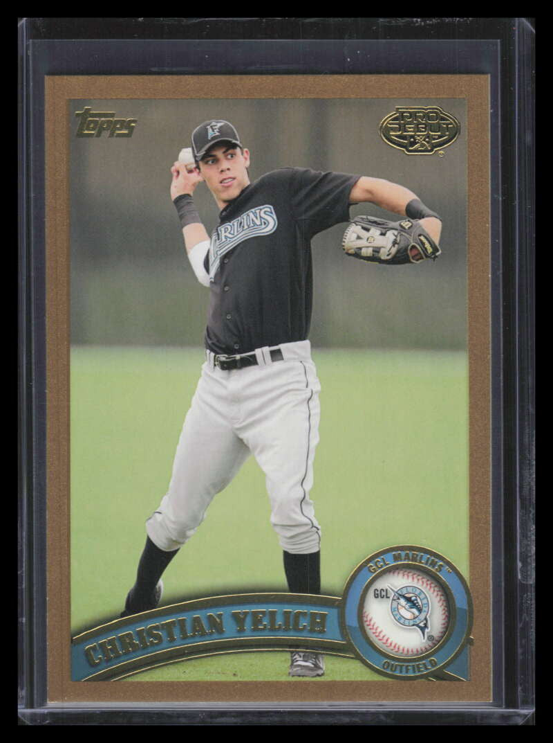 SOLD 163572 2011 Topps Pro Debut Gold 53 Christian Yelich Rookie 14/50