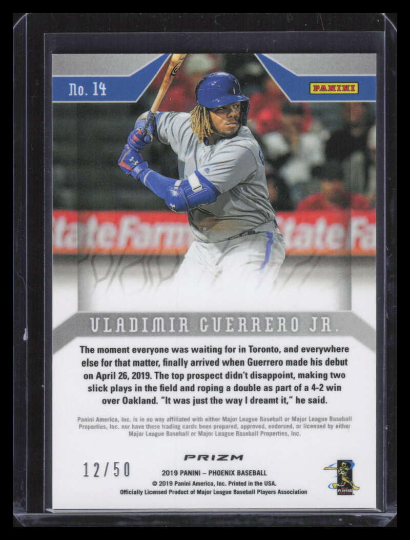 2019 Panini Phoenix Green 14 Vladimir Guerrero Jr. Rookie 12/50