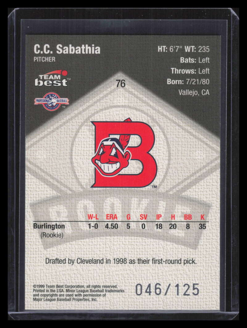1999 Team Best Rookies Silver 76 C. C. Sabathia Rookie 46/125