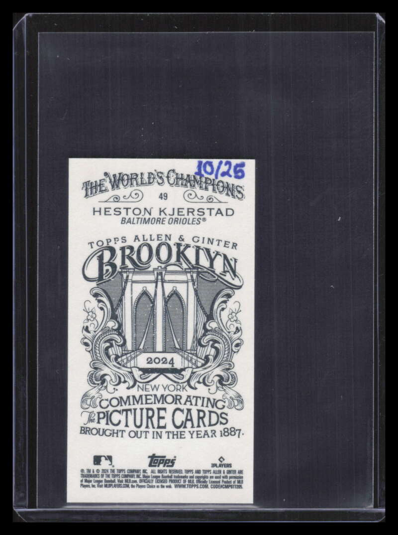 2024 Topps Allen and Ginter Mini Brooklyn Back 49 Heston Kjerstad Rookie 10/25