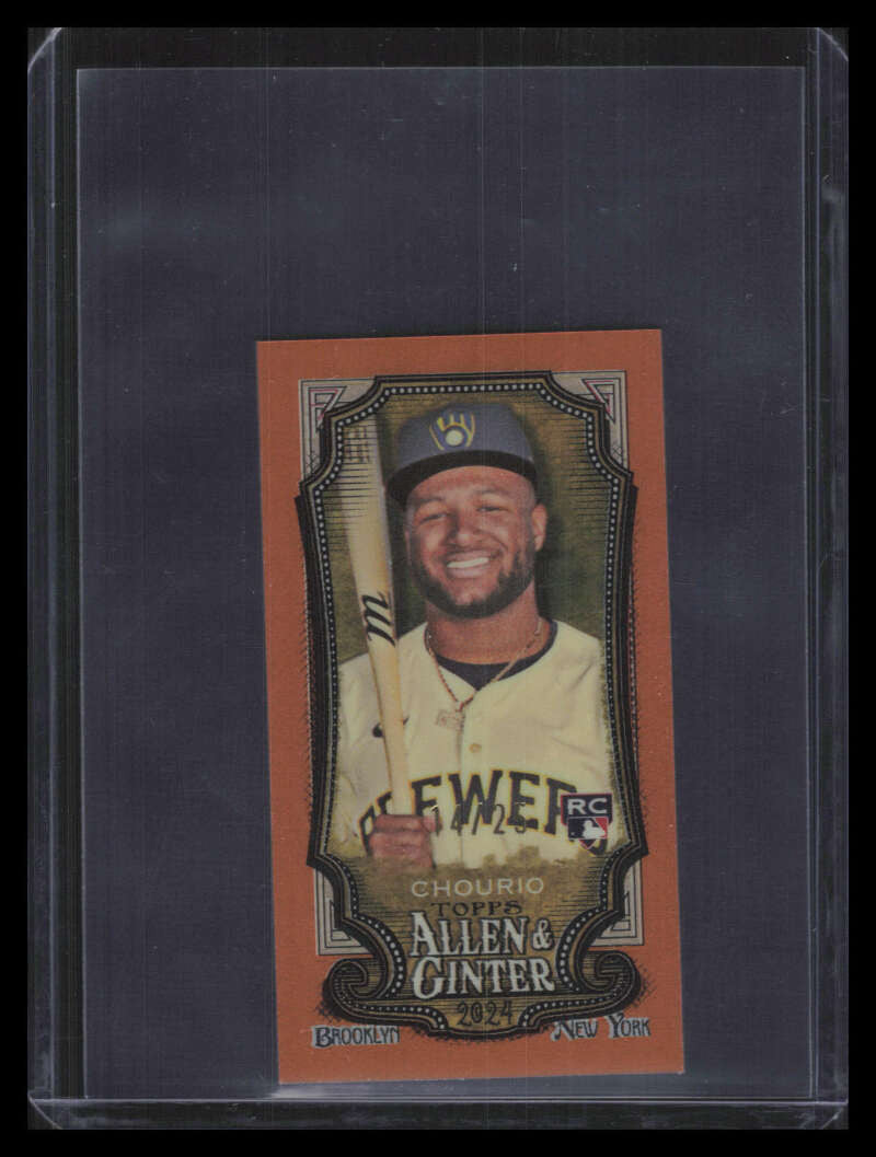 2024 Topps Allen Ginter Chrome Mini Orange Refractor 276 Jackson Chourio RC 4/25