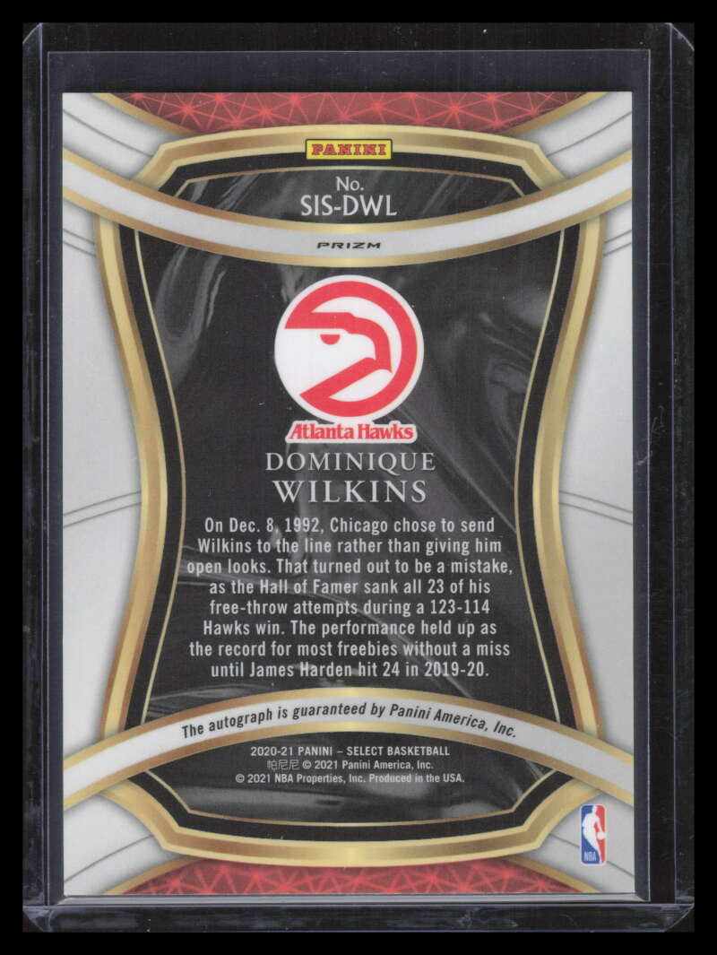2020-21 Select Signature Selections 18 Dominique Wilkins Auto