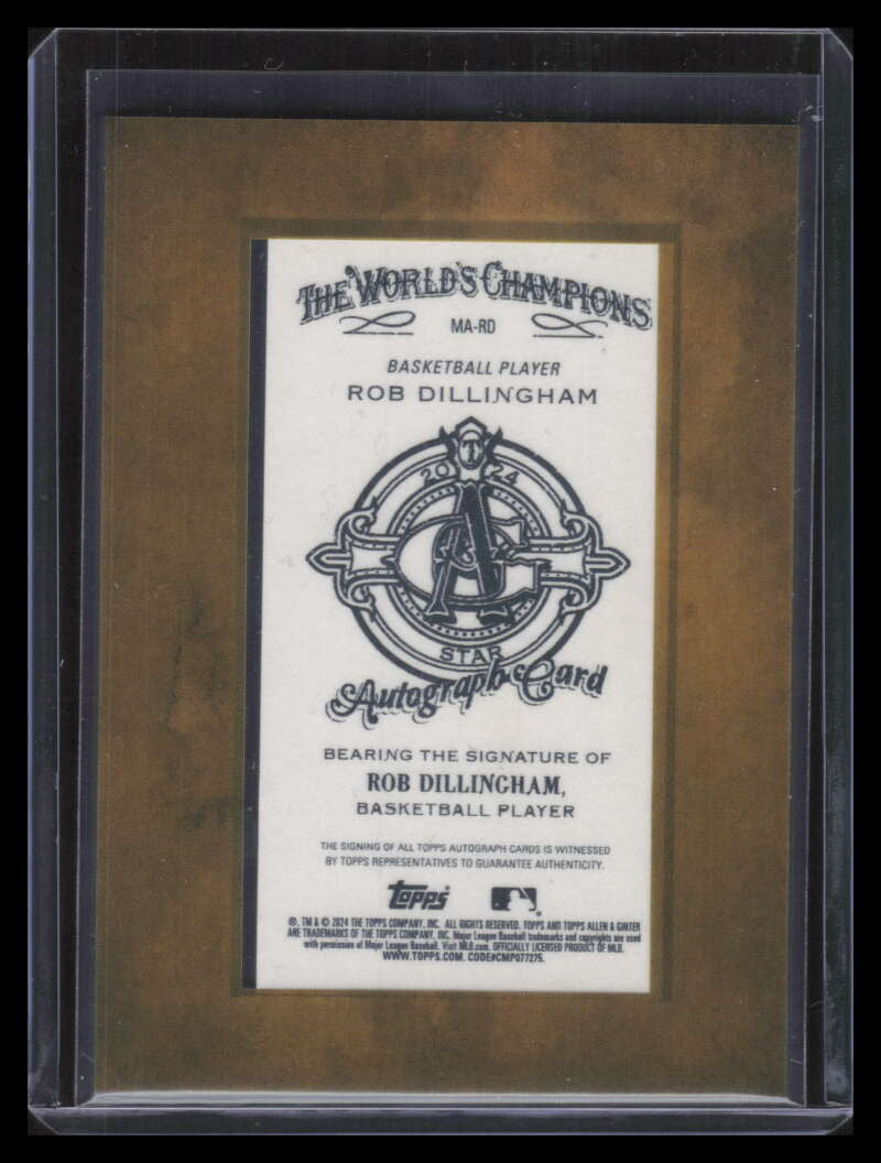 2024 Topps Allen and Ginter Framed Mini Autographs MARD Rob Dillingham RC Auto