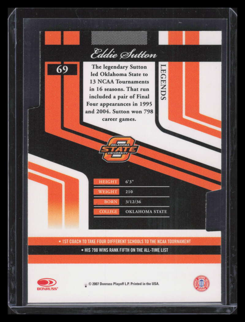 2007 Donruss Elite Extra Edition Status 69 Eddie Sutton 34/50