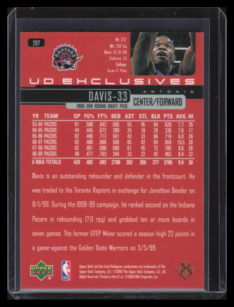 1999-00 Upper Deck Bronze 297 Antonio Davis 23/100