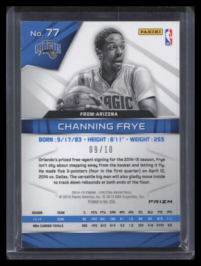 2014-15 Panini Spectra Prizms Gold 77 Channing Frye 9/10