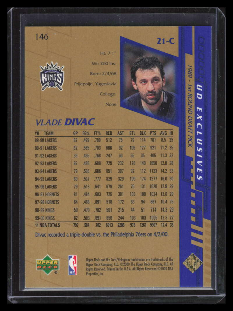 2000-01 Upper Deck Gold 146 Vlade Divac 82/100