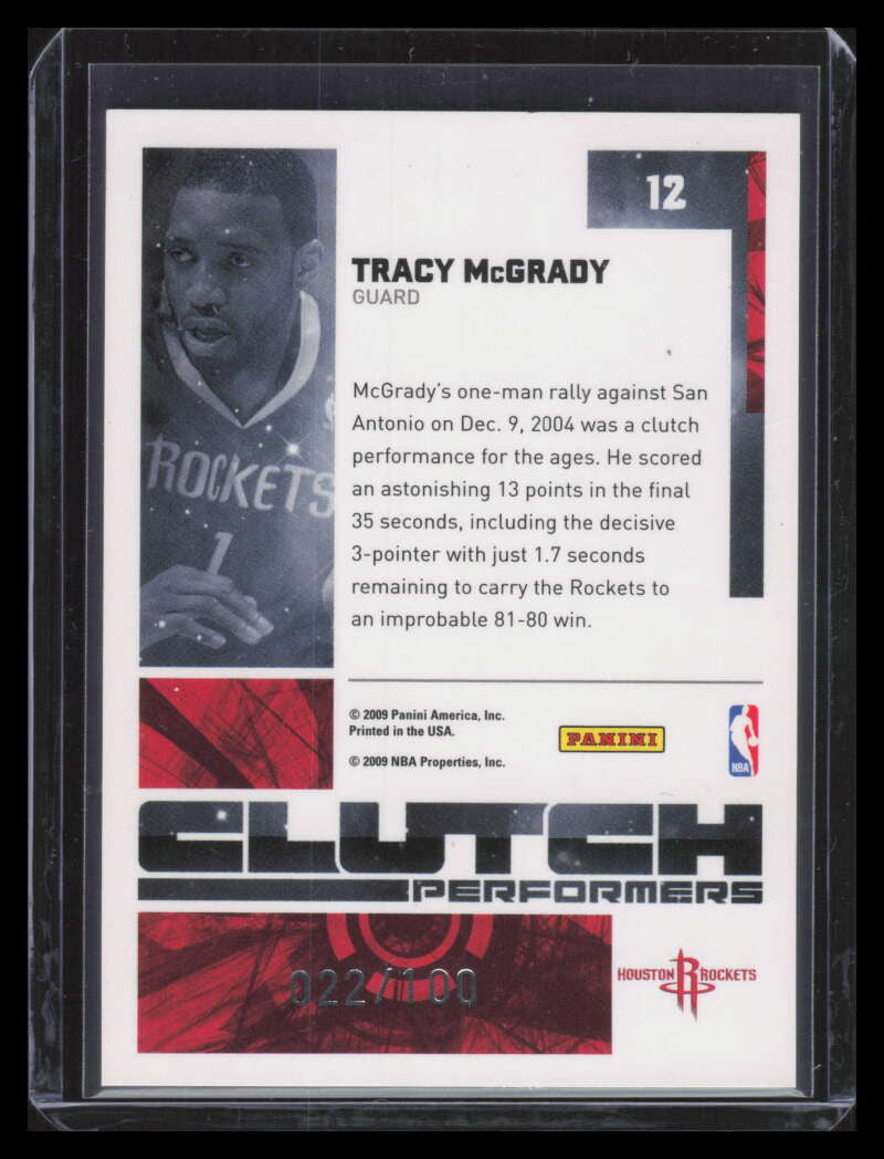 2009-10 Donruss Elite Clutch Performers Gold 12 Tacy McGrady 22/100