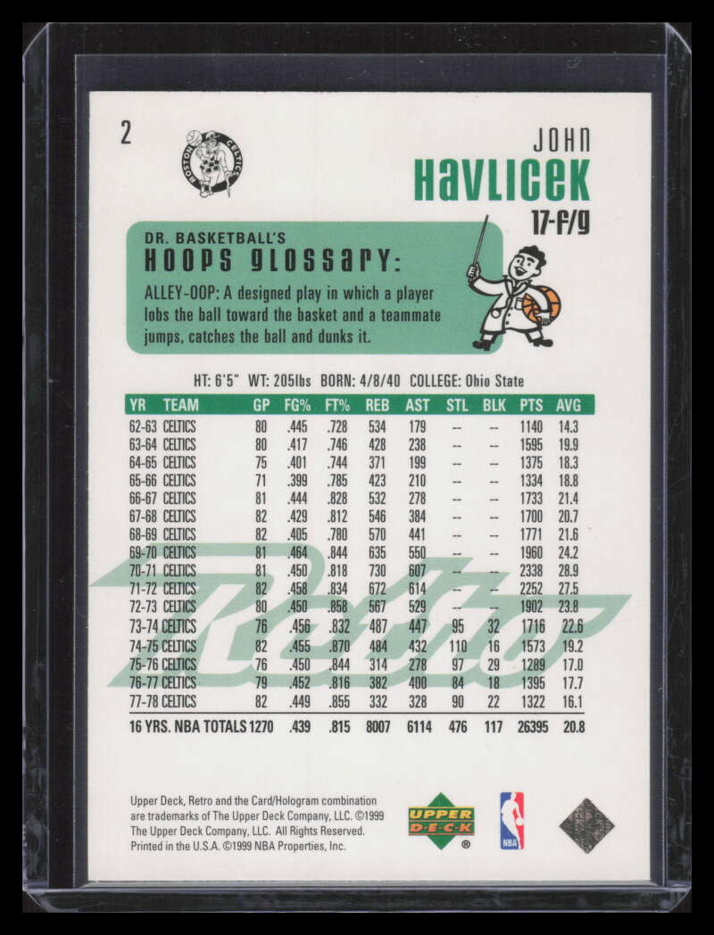 1999-00 Upper Deck Retro Gold 2 John Havlicek 86/250