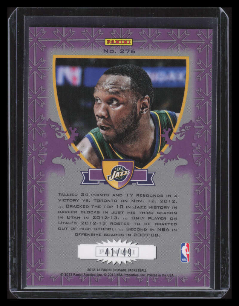 2012-13 Panini Crusade Insert Purple 276 Al Jefferson 41/49