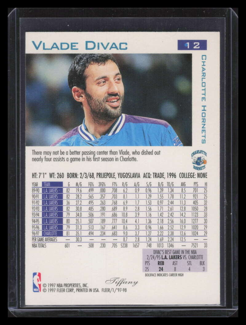 1997-98 Fleer Tiffany 12 Vlade Divac
