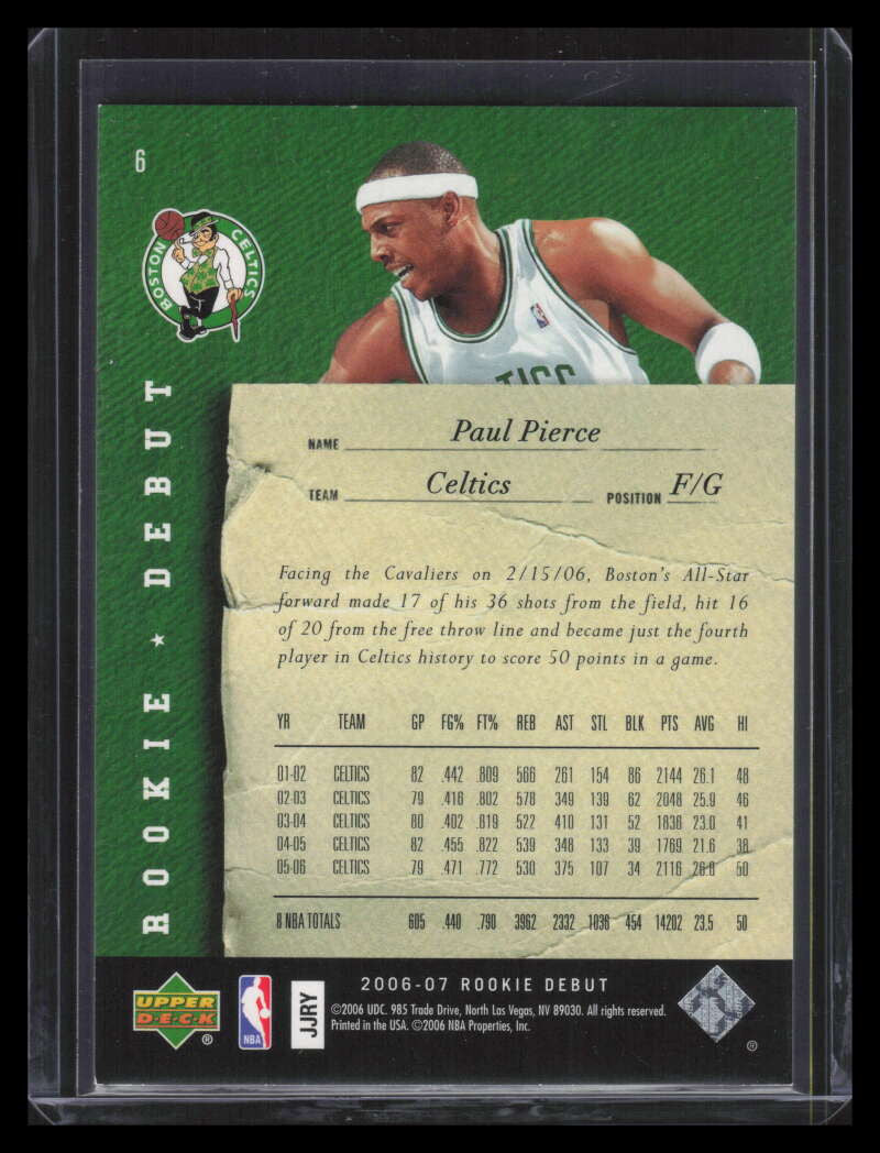 2005-06 Upper Deck Rookie Debut Bronze 6 Paul Pierce 81/100